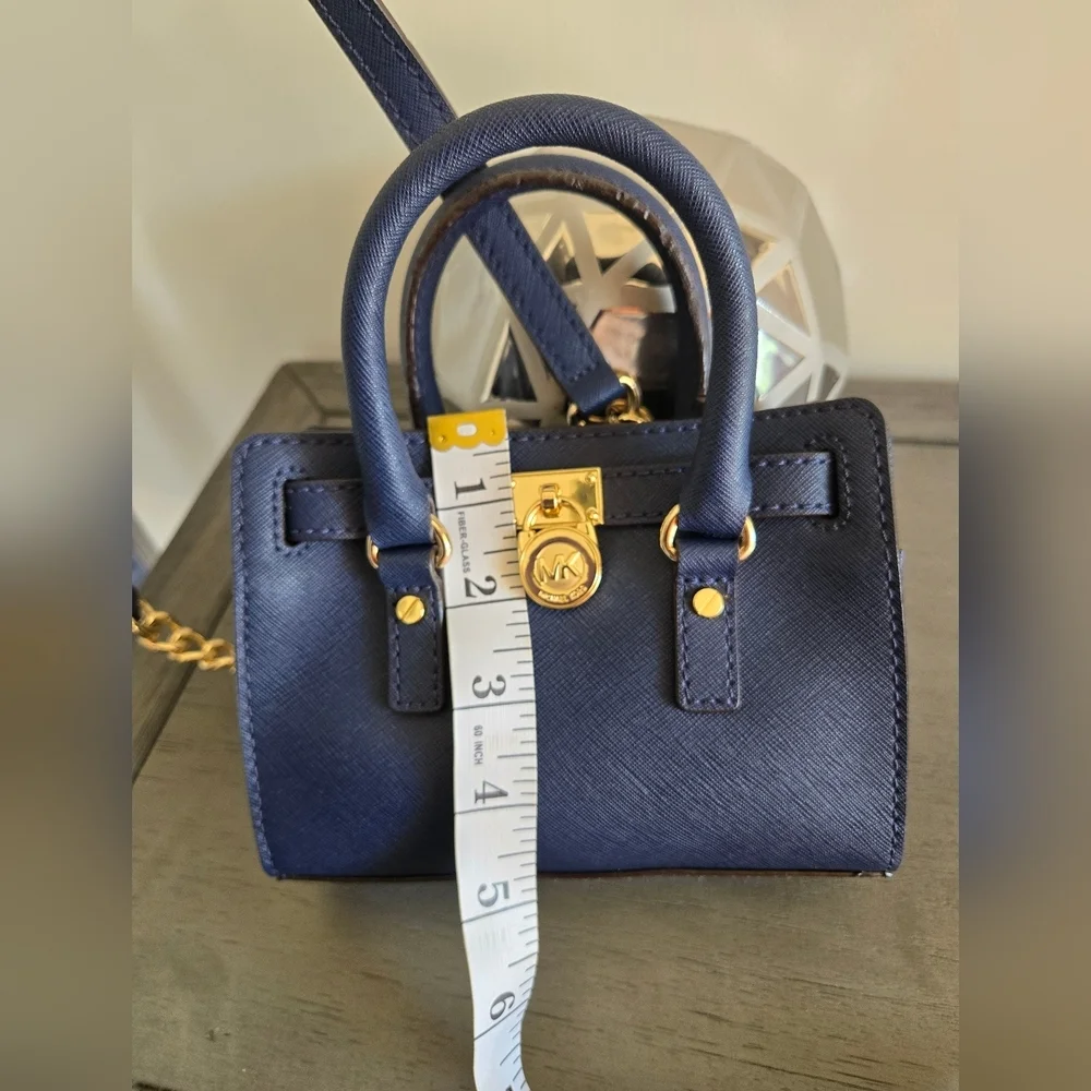Michael Kors Mini Hamilton Crossbody Navy Blue/Gold